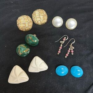 Vintage 1980s earrings, assortment of clip on and pierced